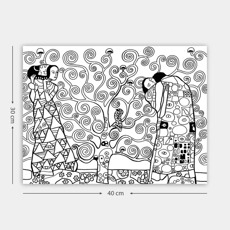 Koristeellinen Canvastaulu 30x40 cm, Valkoinen/Musta