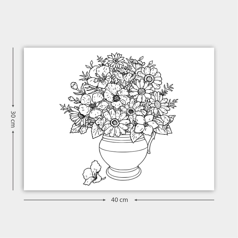 Koristeellinen Canvastaulu 30x40 cm, Valkoinen/Musta