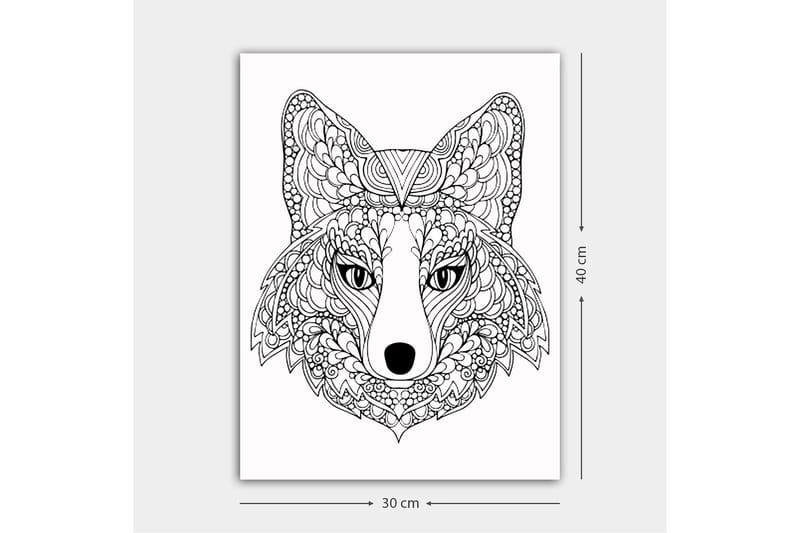 Koristeellinen Canvastaulu 30x40 cm - Valkoinen/Musta - Sisustustuotteet - Taulu & taide - Canvas-taulu