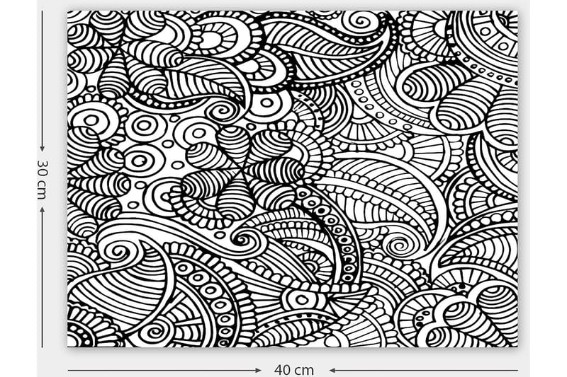Koristeellinen Canvastaulu 30x40 cm - Valkoinen/Musta - Sisustustuotteet - Taulu & taide - Canvas-taulu