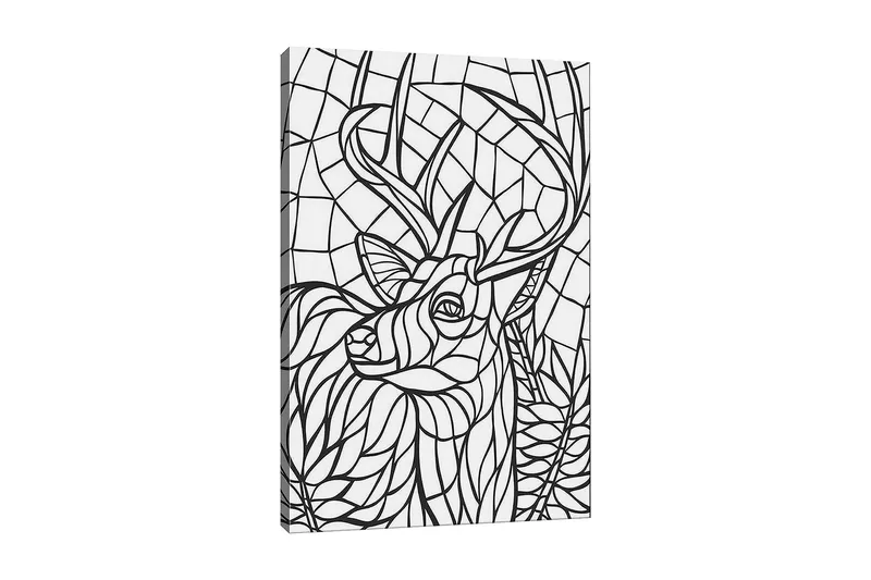 Koristeellinen Canvastaulu 30x40 cm, Valkoinen/Musta