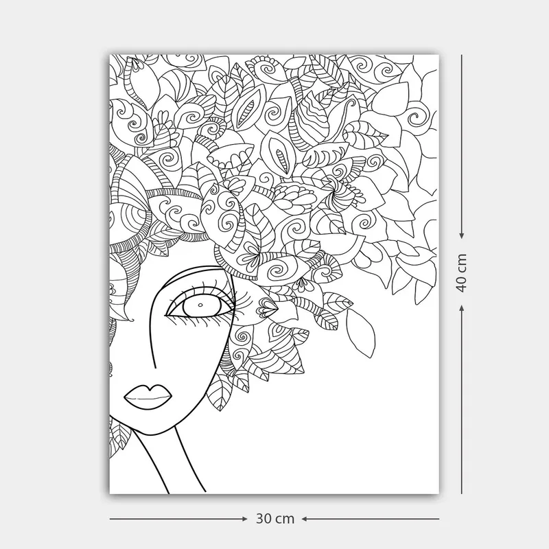 Koristeellinen Canvastaulu 30x40 cm, Valkoinen/Musta