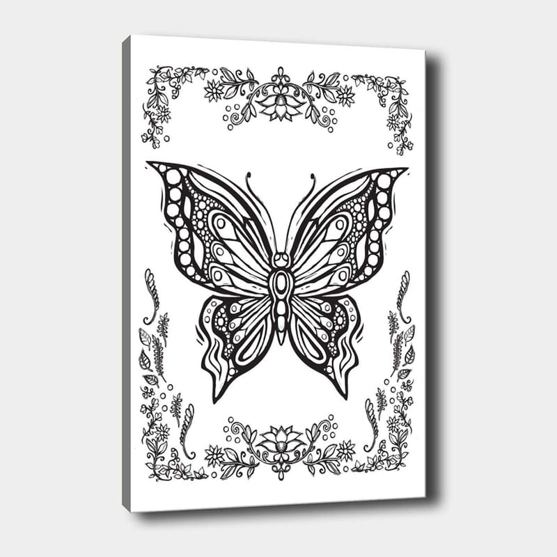 Koristeellinen Canvastaulu 30x40 cm - Valkoinen/Musta - Sisustustuotteet - Taulu & taide - Canvas-taulu