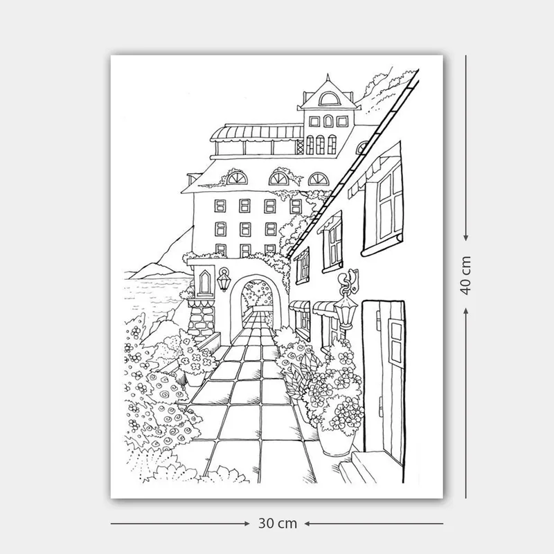 Koristeellinen Canvastaulu 30x40 cm, Valkoinen/Musta