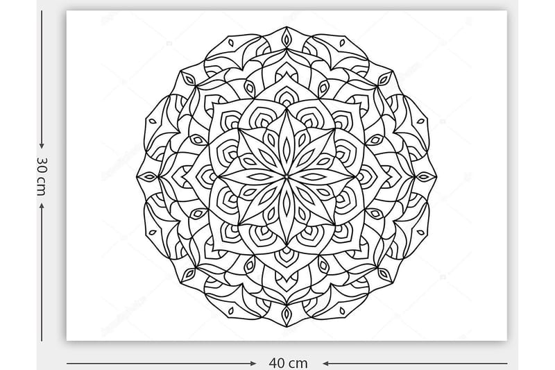 Koristeellinen Canvastaulu 30x40 cm - Valkoinen/Musta - Sisustustuotteet - Taulu & taide - Canvas-taulu