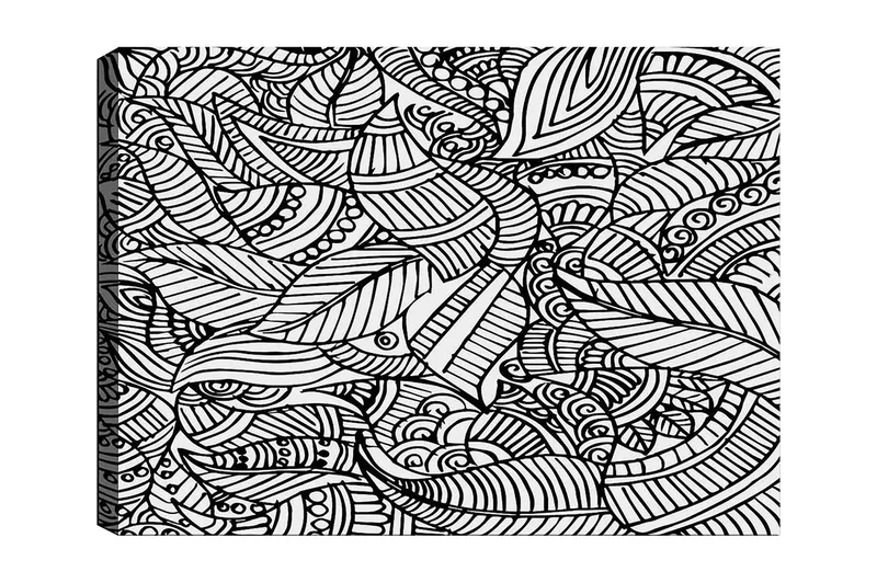 Koristeellinen Canvastaulu 30x40 cm, Valkoinen/Musta