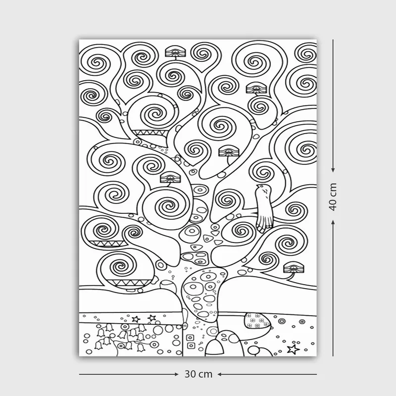 Koristeellinen Canvastaulu 30x40 cm, Valkoinen/Musta