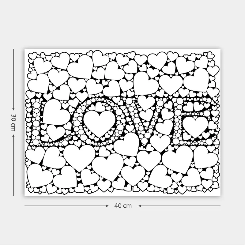 Koristeellinen Canvastaulu 30x40 cm, Valkoinen/Musta