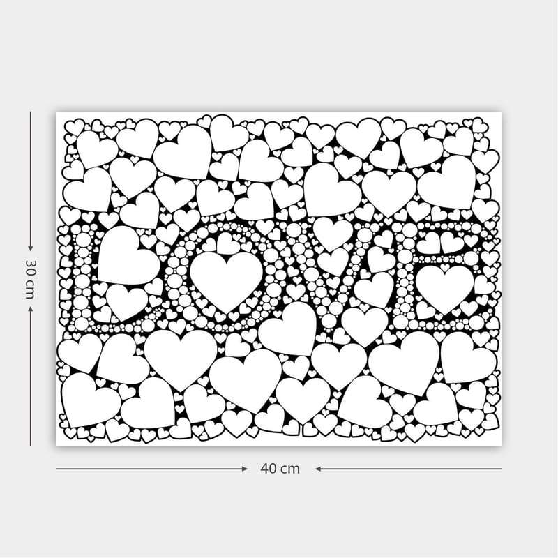 Koristeellinen Canvastaulu 30x40 cm, Valkoinen/Musta