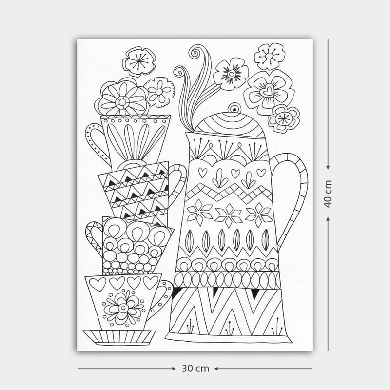 Koristeellinen Canvastaulu 30x40 cm, Valkoinen/Musta