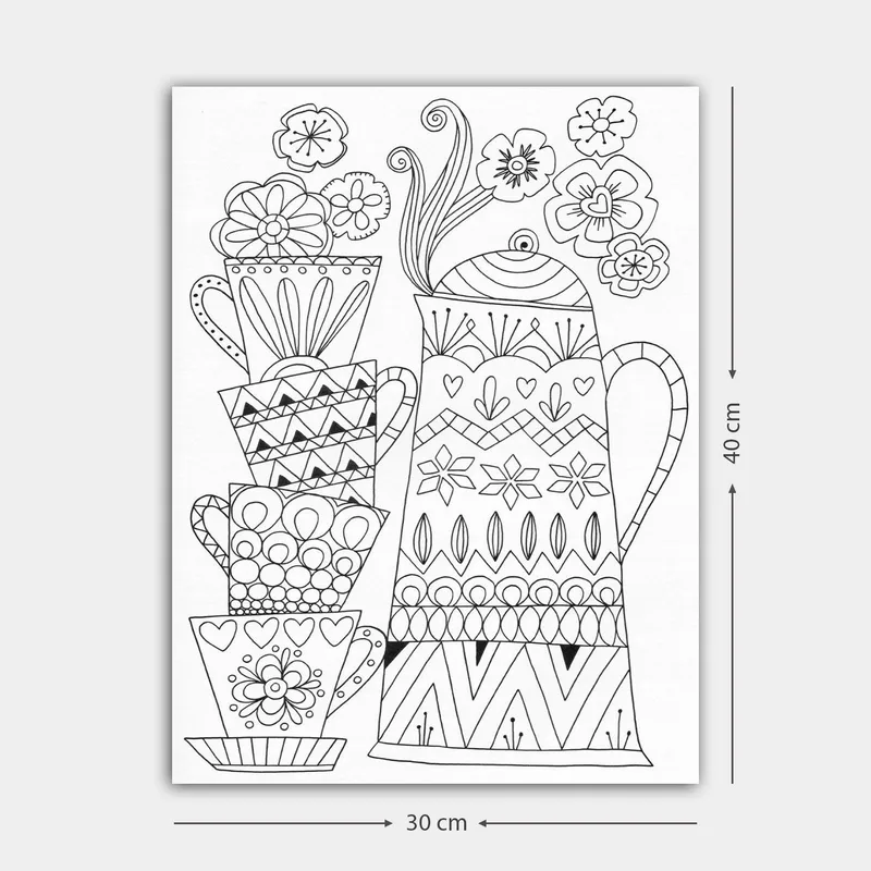 Koristeellinen Canvastaulu 30x40 cm, Valkoinen/Musta