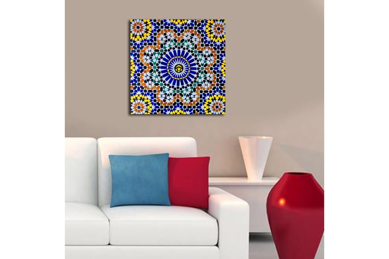 Koristeellinen Canvastaulu 45x45 cm - Monivärinen - Sisustustuotteet - Taulu & taide - Canvas-taulu