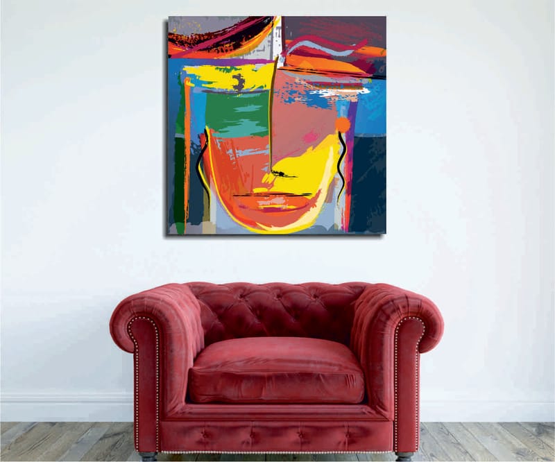Koristeellinen Canvastaulu 45x45 cm - Monivärinen - Sisustustuotteet - Taulu & taide - Canvas-taulu