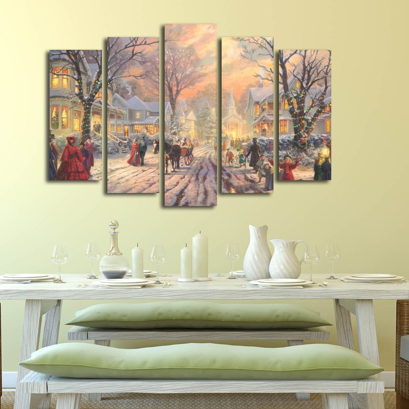 Koristeellinen Canvastaulu 5-os 19x70 cm - Monivärinen - Sisustustuotteet - Taulu & taide - Canvas-taulu
