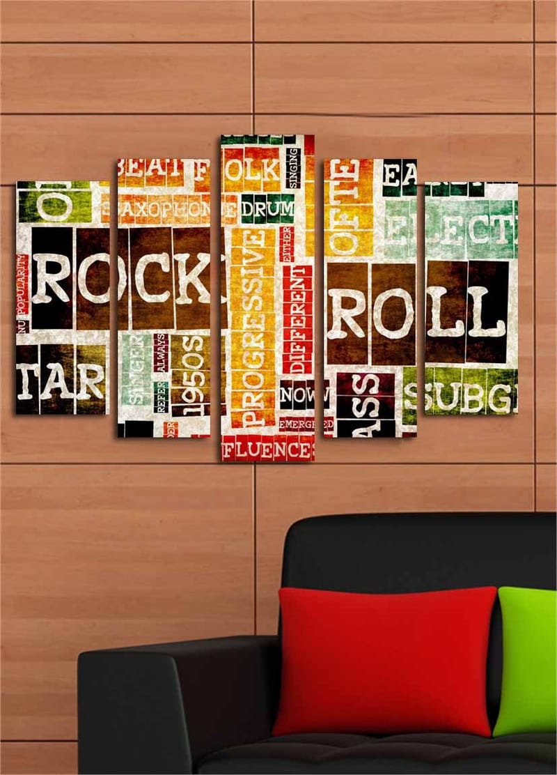 Koristeellinen Canvastaulu 5-os 70x19 cm - Monivärinen - Sisustustuotteet - Taulu & taide - Canvas-taulu