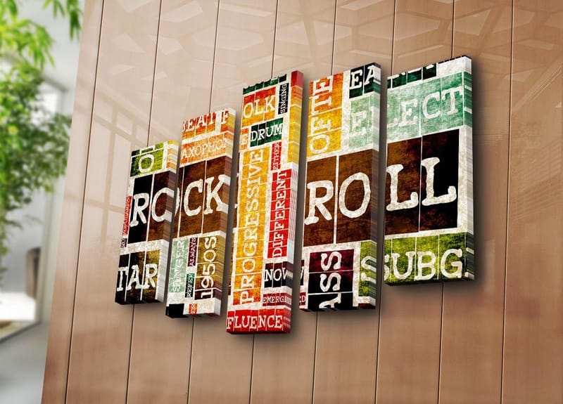 Koristeellinen Canvastaulu 5-os 70x19 cm - Monivärinen - Sisustustuotteet - Taulu & taide - Canvas-taulu