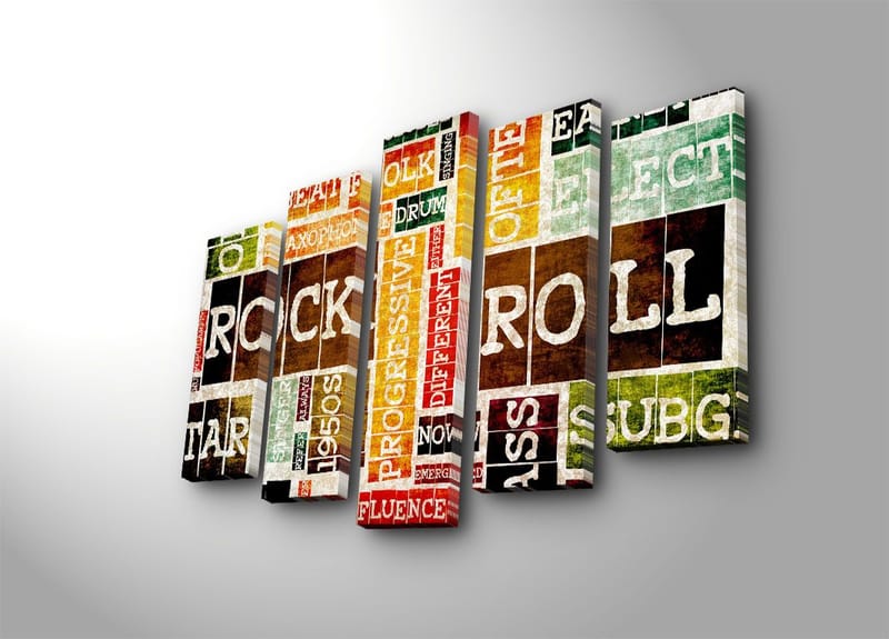 Koristeellinen Canvastaulu 5-os 70x19 cm, Monivärinen