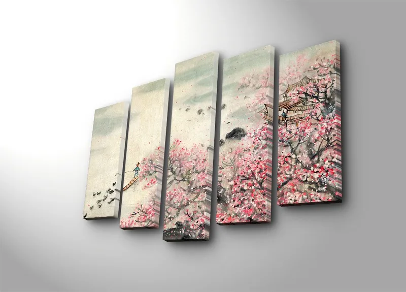 Koristeellinen Canvastaulu 5-os 70x19 cm, Monivärinen