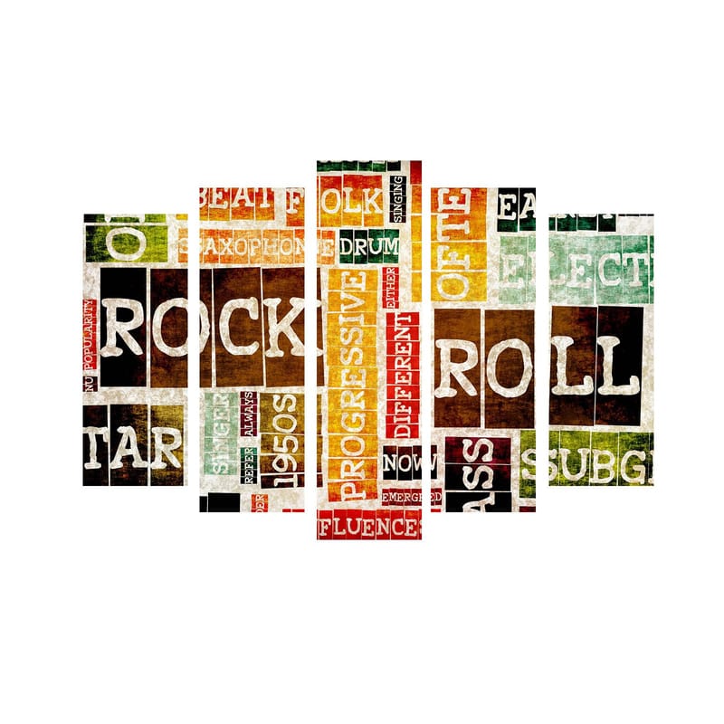 Koristeellinen Canvastaulu 5-os 70x19 cm - Monivärinen - Sisustustuotteet - Taulu & taide - Canvas-taulu