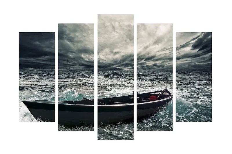 Koristeellinen Canvastaulu 5-os 70x19 cm, Monivärinen