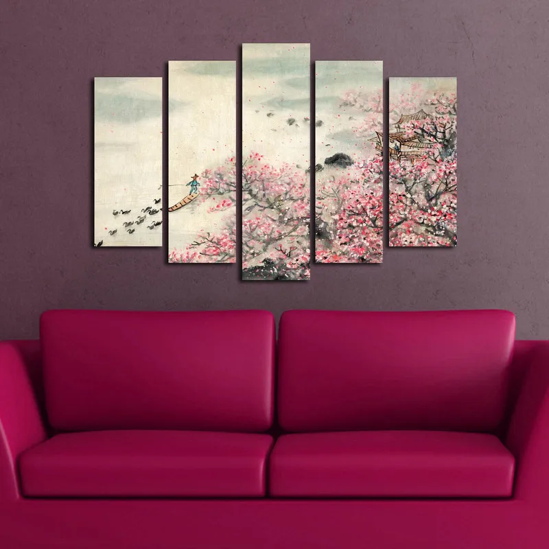 Koristeellinen Canvastaulu 5-os 70x19 cm - Monivärinen - Sisustustuotteet - Taulu & taide - Canvas-taulu