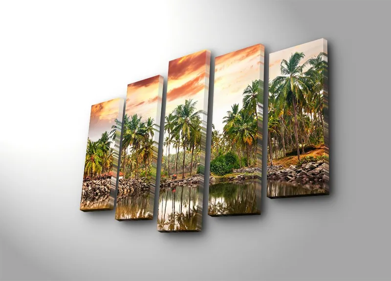 Koristeellinen Canvastaulu 5-os 70x19 cm, Monivärinen