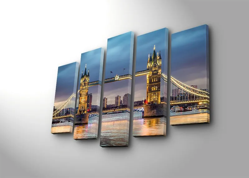 Koristeellinen Canvastaulu 5-os 70x19 cm, Monivärinen