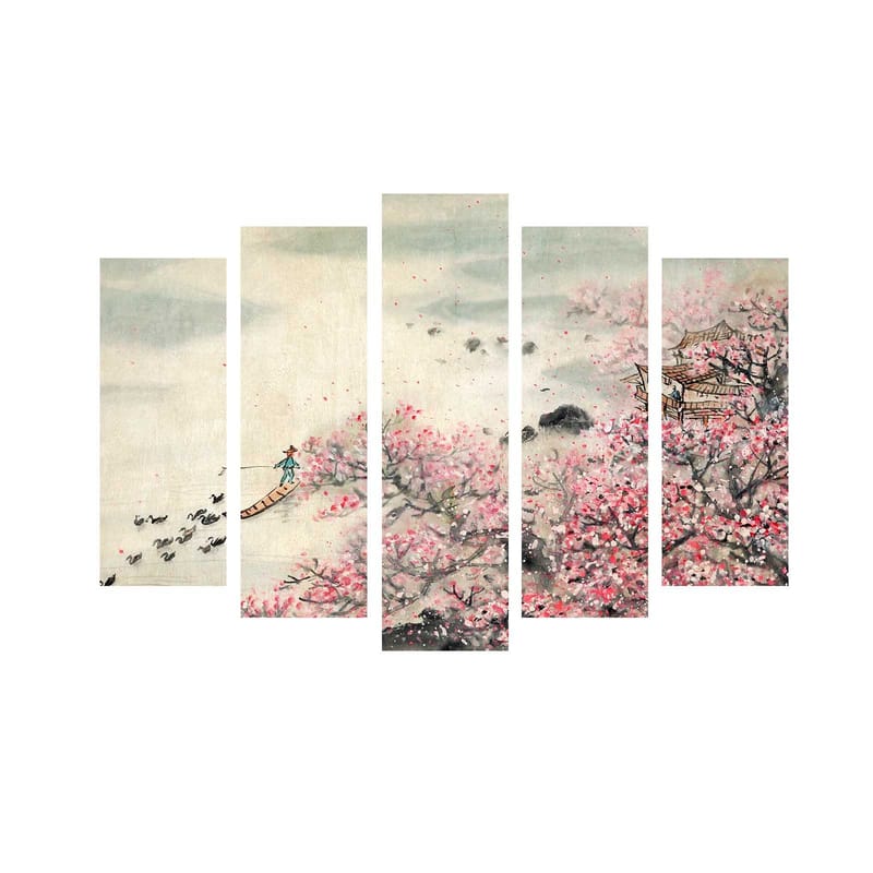 Koristeellinen Canvastaulu 5-os 70x19 cm - Monivärinen - Sisustustuotteet - Taulu & taide - Canvas-taulu