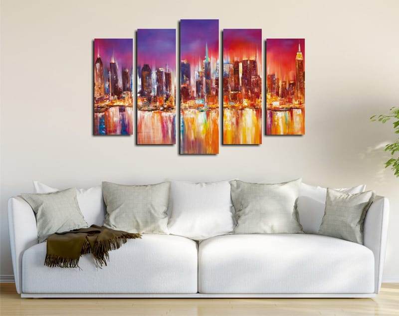 Koristeellinen Canvastaulu 5-os 70x20 cm, Monivärinen