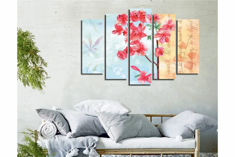 Koristeellinen Canvastaulu 5-os 70x20 cm, Monivärinen