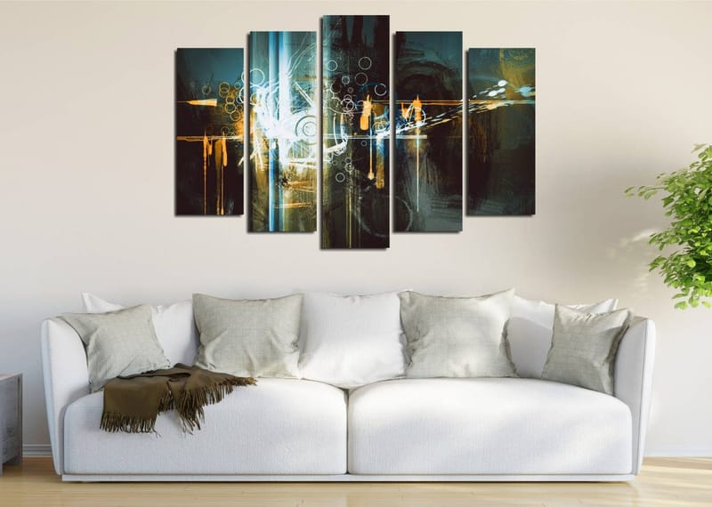 Koristeellinen Canvastaulu 5-os 70x20 cm, Monivärinen