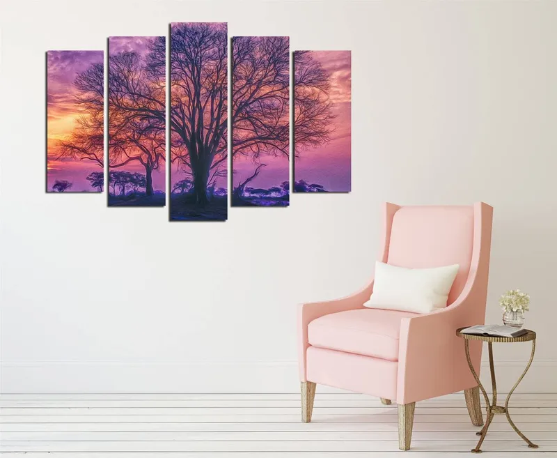 Koristeellinen Canvastaulu 5-os 70x20 cm, Monivärinen