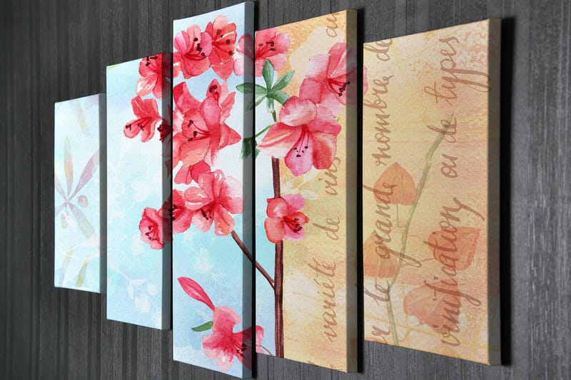 Koristeellinen Canvastaulu 5-os 70x20 cm - Monivärinen - Sisustustuotteet - Taulu & taide - Canvas-taulu