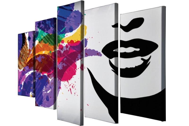 Koristeellinen Canvastaulu 5-os 70x20 cm - Monivärinen - Sisustustuotteet - Taulu & taide - Canvas-taulu