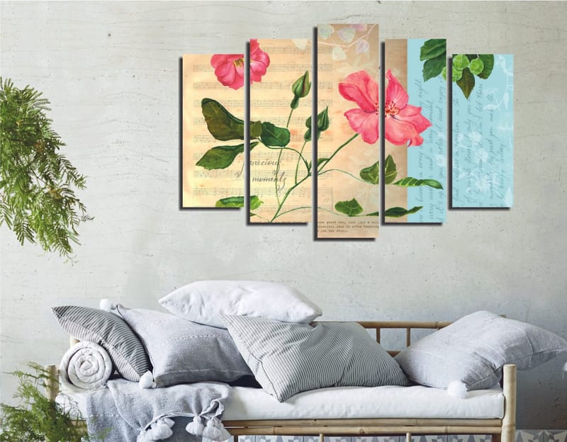 Koristeellinen Canvastaulu 5-os 70x20 cm, Monivärinen