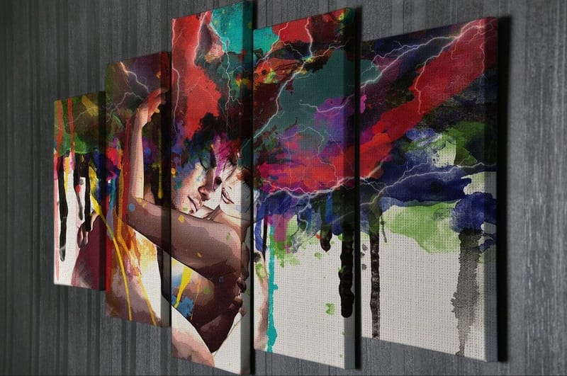 Koristeellinen Canvastaulu 5-os 70x20 cm - Monivärinen - Sisustustuotteet - Taulu & taide - Canvas-taulu