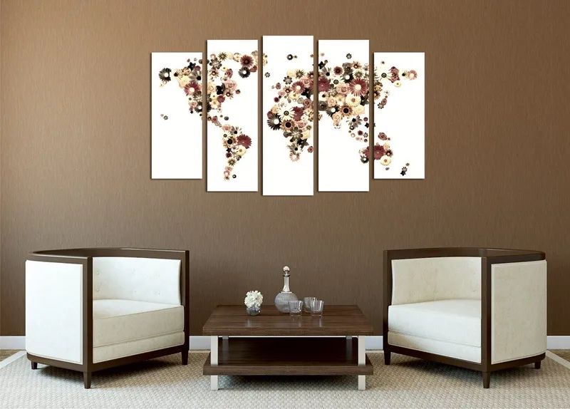 Koristeellinen Canvastaulu 5-os 70x20 cm, Monivärinen