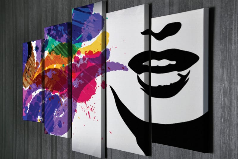 Koristeellinen Canvastaulu 5-os 70x20 cm - Monivärinen - Sisustustuotteet - Taulu & taide - Canvas-taulu