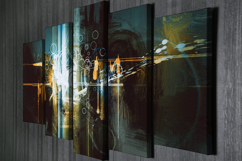 Koristeellinen Canvastaulu 5-os 70x20 cm - Monivärinen - Sisustustuotteet - Taulu & taide - Canvas-taulu