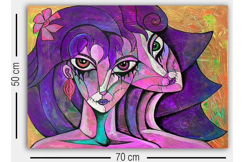 Koristeellinen Canvastaulu 50x70 cm - Monivärinen - Sisustustuotteet - Taulu & taide - Canvas-taulu