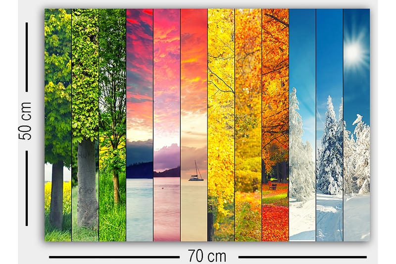 Koristeellinen Canvastaulu 50x70 cm - Monivärinen - Sisustustuotteet - Taulu & taide - Canvas-taulu