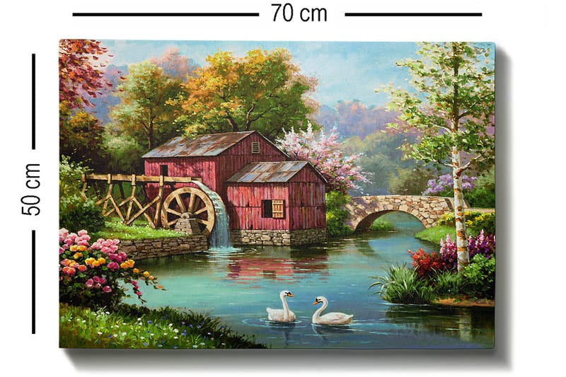 Koristeellinen Canvastaulu 50x70 cm - Monivärinen - Sisustustuotteet - Taulu & taide - Canvas-taulu