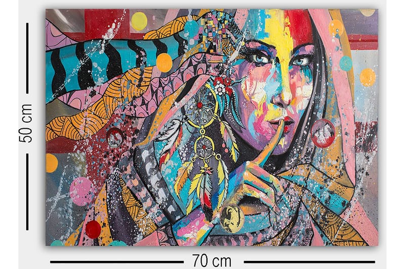 Koristeellinen Canvastaulu 50x70 cm - Monivärinen - Sisustustuotteet - Taulu & taide - Canvas-taulu