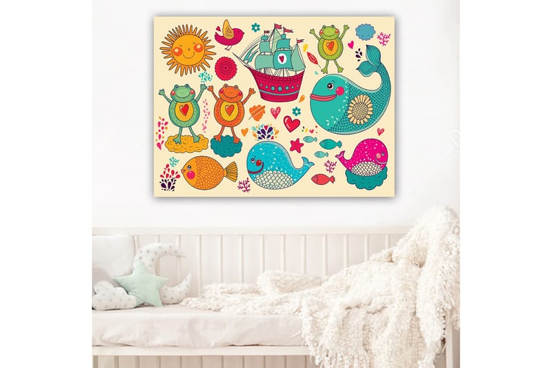 Koristeellinen Canvastaulu 70x100 cm - Monivärinen - Sisustustuotteet - Taulu & taide - Canvas-taulu