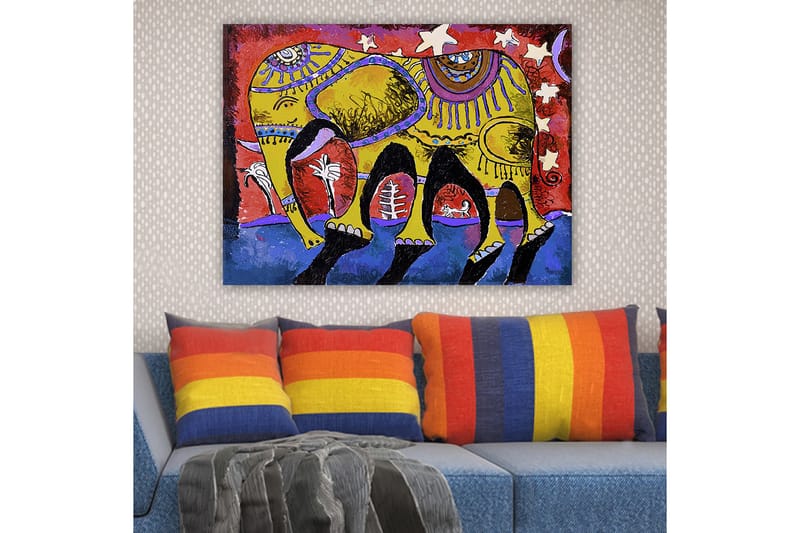 Koristeellinen Canvastaulu 70x100 cm - Monivärinen - Sisustustuotteet - Taulu & taide - Canvas-taulu