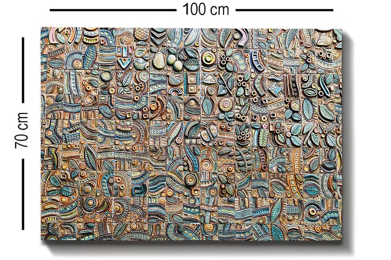 Koristeellinen Canvastaulu 70x100 cm - Monivärinen - Sisustustuotteet - Taulu & taide - Canvas-taulu