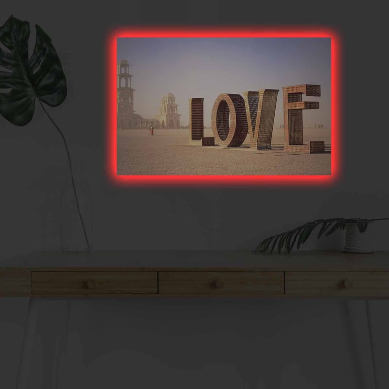 Koristeellinen Canvastaulu LEDillä 45x70 cm - Monivärinen - Sisustustuotteet - Taulu & taide - Canvas-taulu