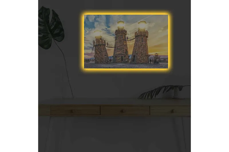 Koristeellinen Canvastaulu LEDillä 45x70 cm - Monivärinen - Sisustustuotteet - Taulu & taide - Canvas-taulu