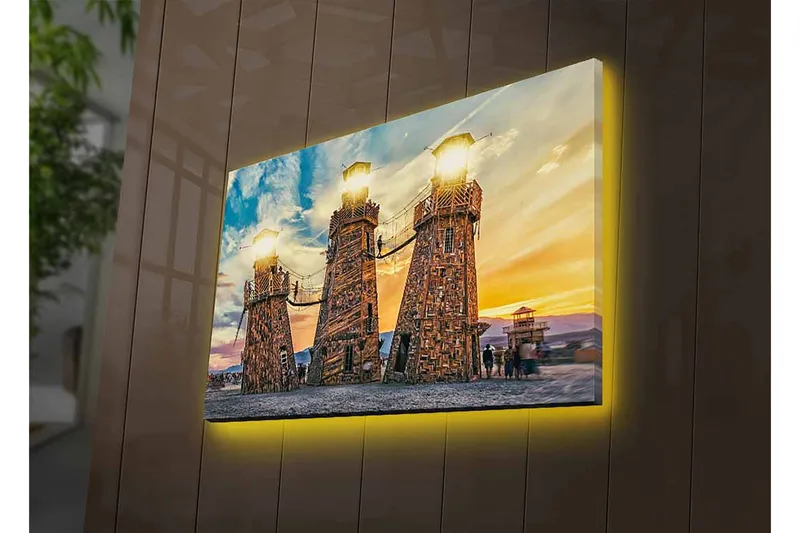 Koristeellinen Canvastaulu LEDillä 45x70 cm - Monivärinen - Sisustustuotteet - Taulu & taide - Canvas-taulu