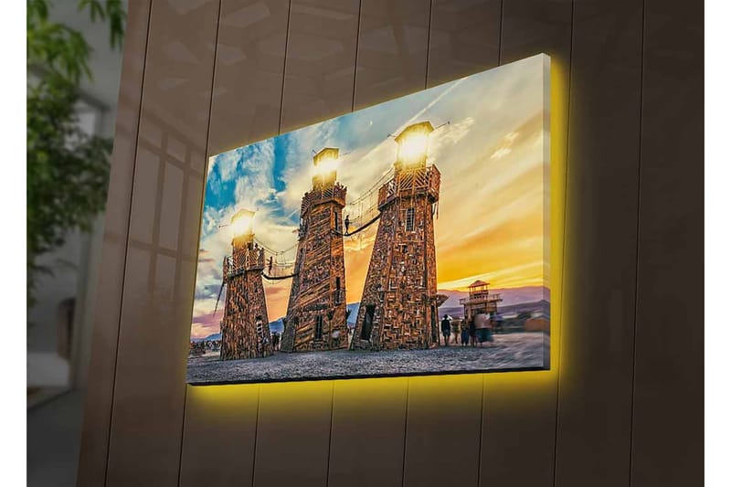 Koristeellinen Canvastaulu LEDill ä 45x70 cm - Monivärinen - Sisustustuotteet - Taulu & taide - Canvas-taulu